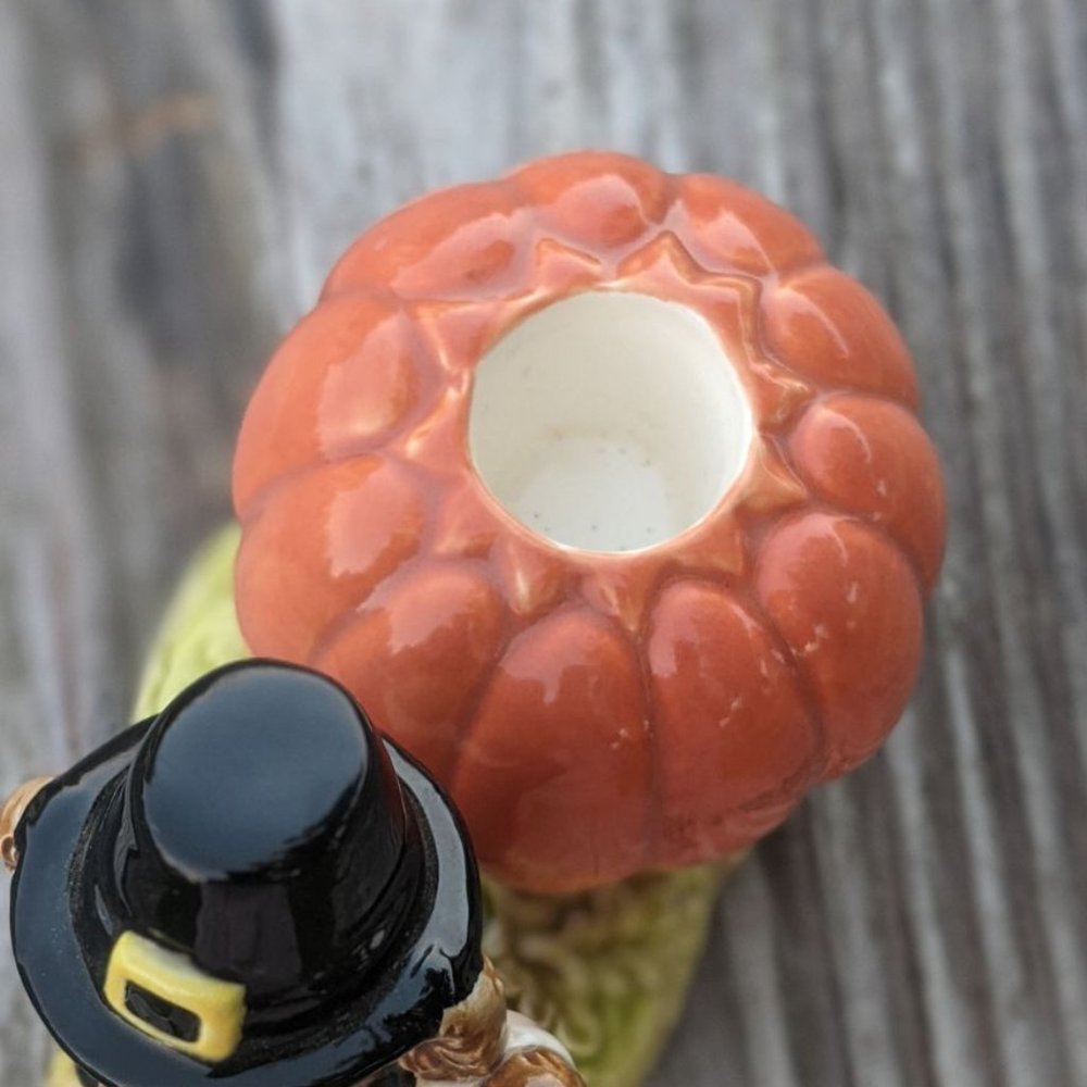 Otagiri Thanksgiving Bear and Pumpkin Candle Holder - Picture 7 of 9